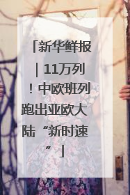 新华鲜报｜11万列！中欧班列跑出亚欧大陆“新时速”