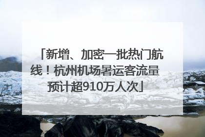 新增、加密一批热门航线！杭州机场暑运客流量预计超910万人次