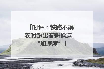 时评：铁路不误农时跑出春耕抢运“加速度”