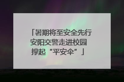 暑期将至安全先行 安阳交警走进校园撑起“平安伞”