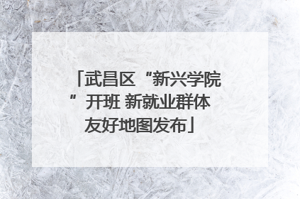 武昌区“新兴学院”开班 新就业群体友好地图发布