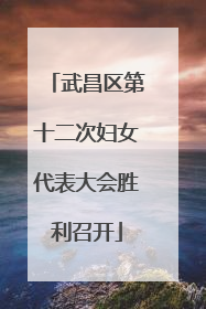 武昌区第十二次妇女代表大会胜利召开
