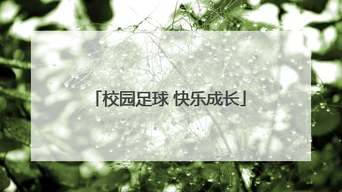校园足球 快乐成长