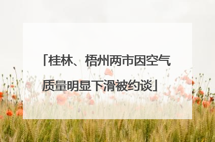 桂林、梧州两市因空气质量明显下滑被约谈