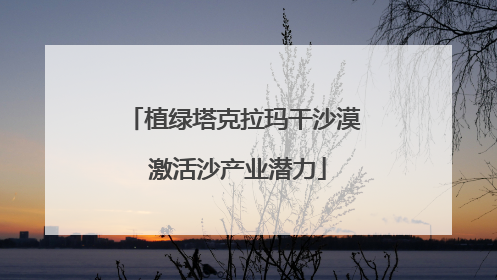 植绿塔克拉玛干沙漠 激活沙产业潜力