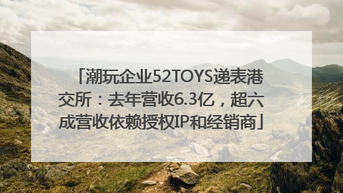 潮玩企业52TOYS递表港交所：去年营收6.3亿，超六成营收依赖授权IP和经销商