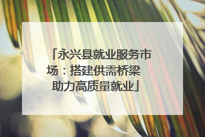 永兴县就业服务市场：搭建供需桥梁 助力高质量就业
