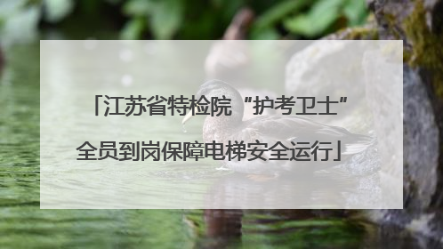 江苏省特检院“护考卫士”全员到岗保障电梯安全运行