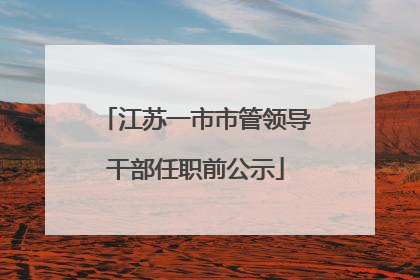 江苏一市市管领导干部任职前公示