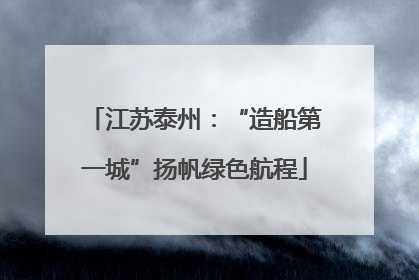 江苏泰州：“造船第一城”扬帆绿色航程