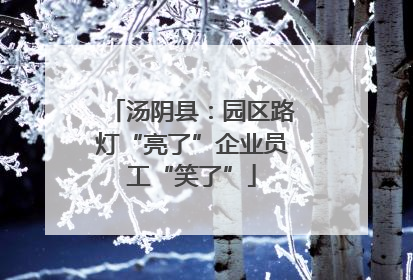 汤阴县：园区路灯“亮了”企业员工“笑了”