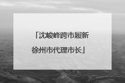 沈峻峰跨市履新徐州市代理市长