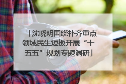 沈晓明围绕补齐重点领域民生短板开展“十五五”规划专题调研