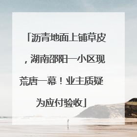 沥青地面上铺草皮，湖南邵阳一小区现荒唐一幕！业主质疑为应付验收
