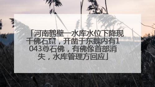 河南鹤壁一水库水位下降现千佛石窟，开凿于东魏内有1043尊石佛，有佛像首部消失，水库管理方回应
