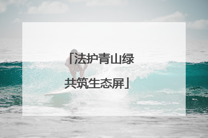 法护青山绿 共筑生态屏