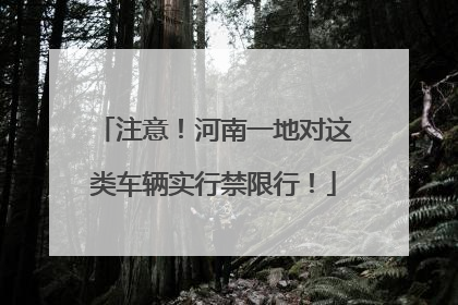 注意！河南一地对这类车辆实行禁限行！