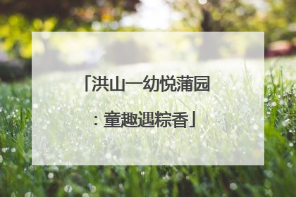 洪山一幼悦蒲园：童趣遇粽香
