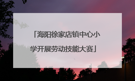 海阳徐家店镇中心小学开展劳动技能大赛