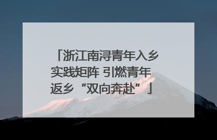 浙江南浔青年入乡实践矩阵 引燃青年返乡“双向奔赴”