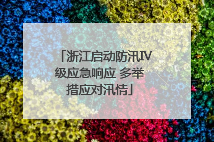 浙江启动防汛Ⅳ级应急响应 多举措应对汛情