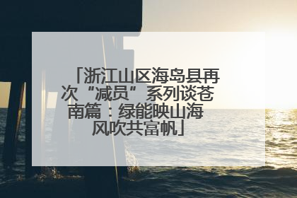 浙江山区海岛县再次“减员”系列谈苍南篇：绿能映山海 风吹共富帆