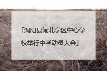 涡阳县闸北学区中心学校举行中考动员大会