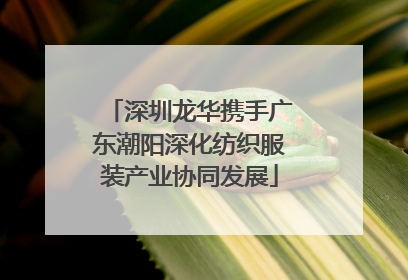 深圳龙华携手广东潮阳深化纺织服装产业协同发展