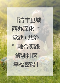 清丰县城西办深化“党建+共治”融合实践 解锁社区幸福密码