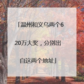 温州和义乌两个620万大奖，分别出自这两个地址