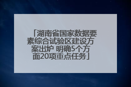 湖南省国家数据要素综合试验区建设方案出炉 明确5个方面20项重点任务