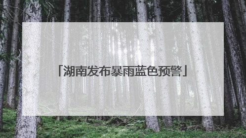 湖南发布暴雨蓝色预警