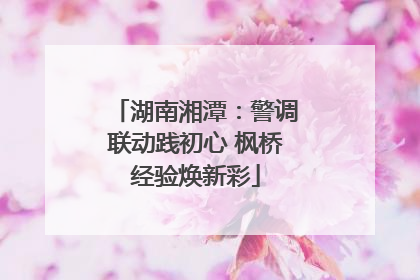 湖南湘潭：警调联动践初心 枫桥经验焕新彩