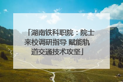 湖南铁科职院：院士来校调研指导 赋能轨道交通技术攻坚