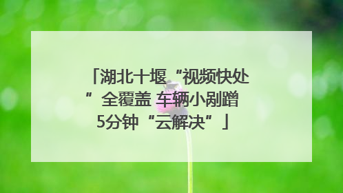 湖北十堰“视频快处”全覆盖 车辆小剐蹭5分钟“云解决”