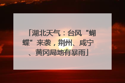 湖北天气：台风“蝴蝶”来袭，荆州、咸宁、黄冈局地有暴雨