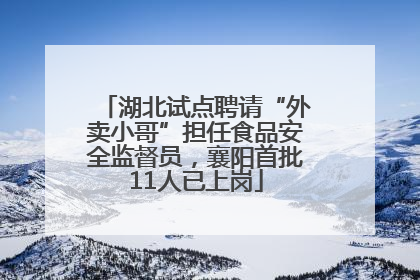 湖北试点聘请“外卖小哥”担任食品安全监督员，襄阳首批11人已上岗