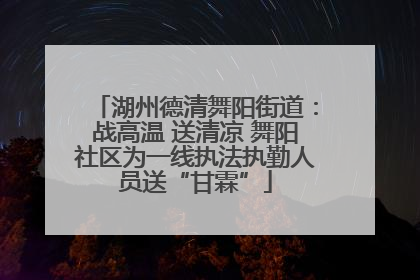 湖州德清舞阳街道：战高温 送清凉 舞阳社区为一线执法执勤人员送“甘霖”