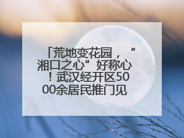 荒地变花园，“湘口之心”好称心！武汉经开区5000余居民推门见绿满眼风景