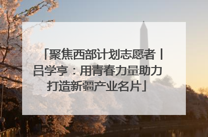 聚焦西部计划志愿者丨吕学亨：用青春力量助力打造新疆产业名片