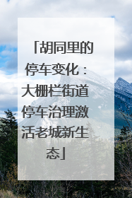 胡同里的停车变化：大栅栏街道停车治理激活老城新生态