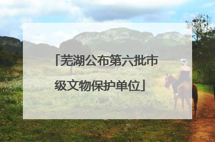 芜湖公布第六批市级文物保护单位