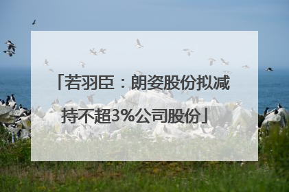 若羽臣：朗姿股份拟减持不超3%公司股份