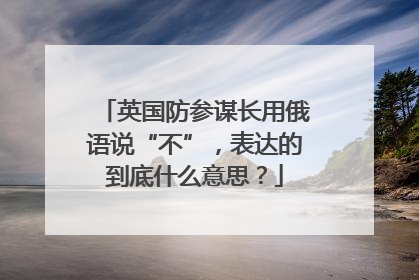英国防参谋长用俄语说“不”，表达的到底什么意思？