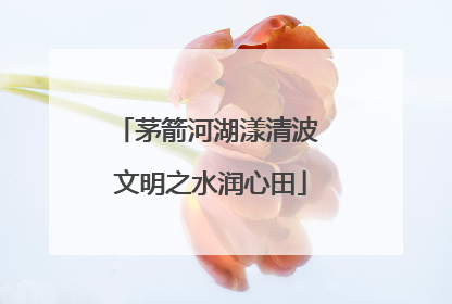 茅箭河湖漾清波 文明之水润心田