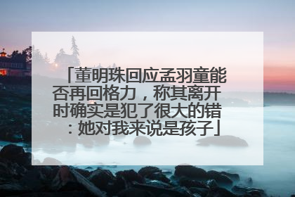董明珠回应孟羽童能否再回格力，称其离开时确实是犯了很大的错：她对我来说是孩子