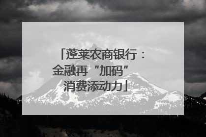 蓬莱农商银行：金融再“加码” 消费添动力