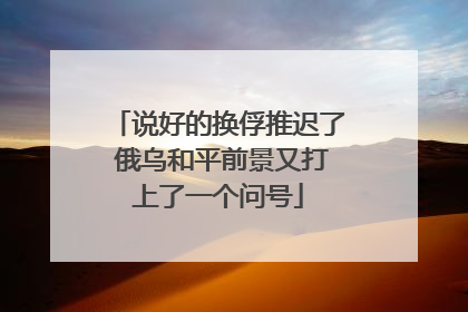 说好的换俘推迟了 俄乌和平前景又打上了一个问号