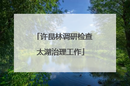 许昆林调研检查太湖治理工作