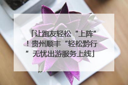 让跑友轻松“上阵”！贵州顺丰“轻松黔行”无忧出游服务上线